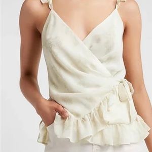 Express White Wrap Ruffle Cami